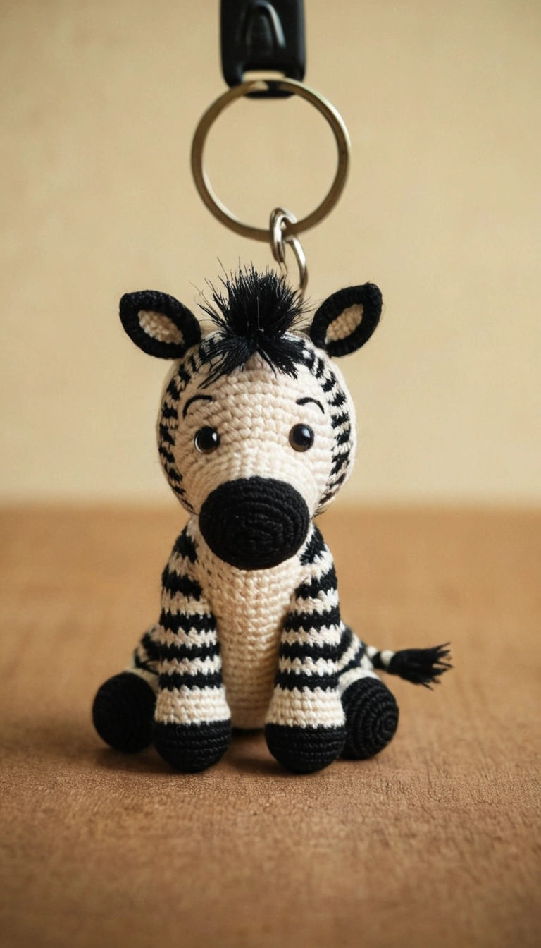 Free Pattern: Crochet Adorable Zebra Amigurumi Keychain