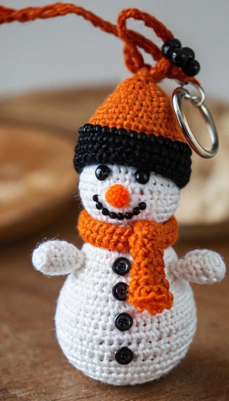 Amigurumi Snowman Keychain Crochet Pattern