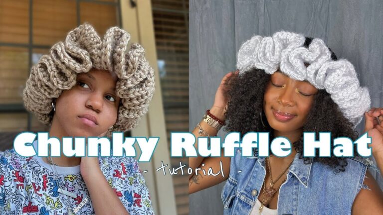 Easy 1-Hour Crochet Ruffle Hat Pattern: with Video Tutorial