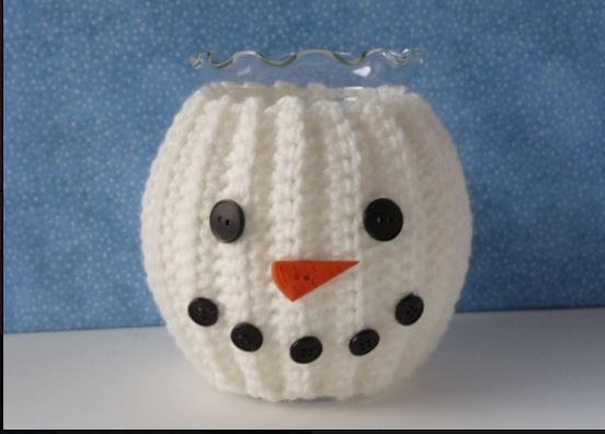 Snowman Jar Cozy – Crochet Version