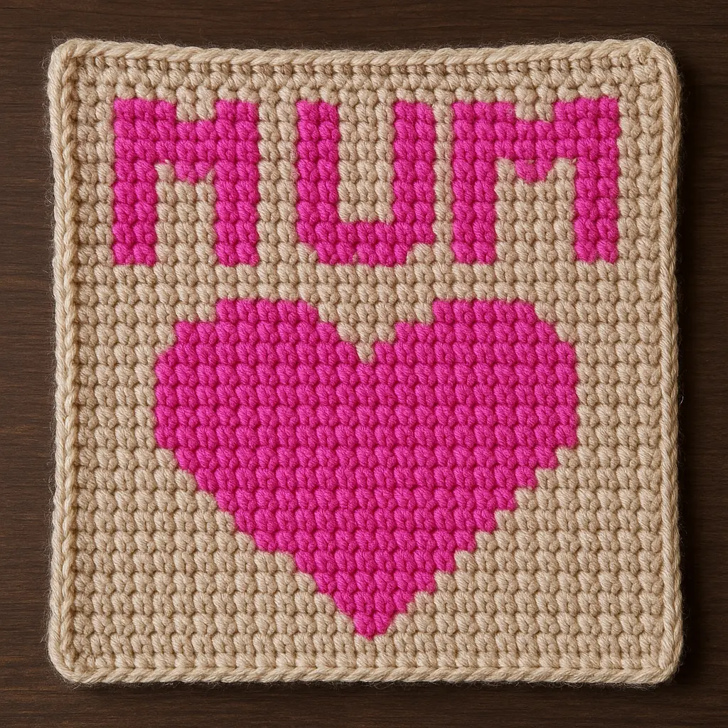 Crochet mother's day gifts: Crochet a EASY Heartfelt "MUM" Tapestry for Mother's Day!