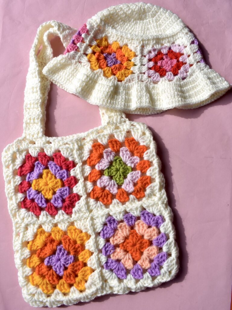 Colorful Granny Square Tote Bag