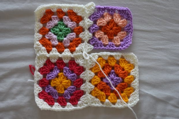 Colorful Granny Square Tote Bag