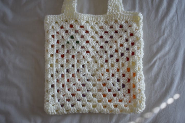 Colorful Granny Square Tote Bag