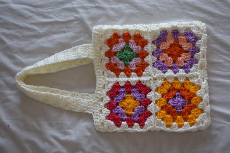 Colorful Granny Square Tote Bag