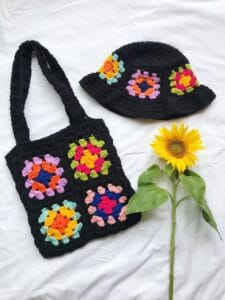 Colorful Granny Square Tote Bag