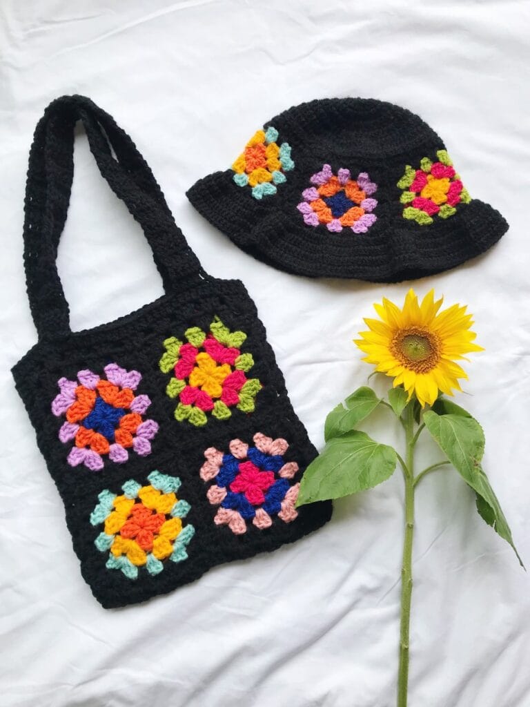 Colorful Granny Square Tote Bag