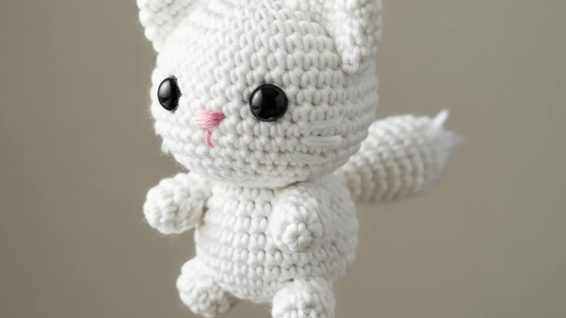 Amigurumi White Cat Keychain Crochet Pattern