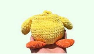 Adorable Chubby Duck with Bear Hat