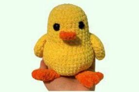 Adorable Chubby Duck with Bear Hat