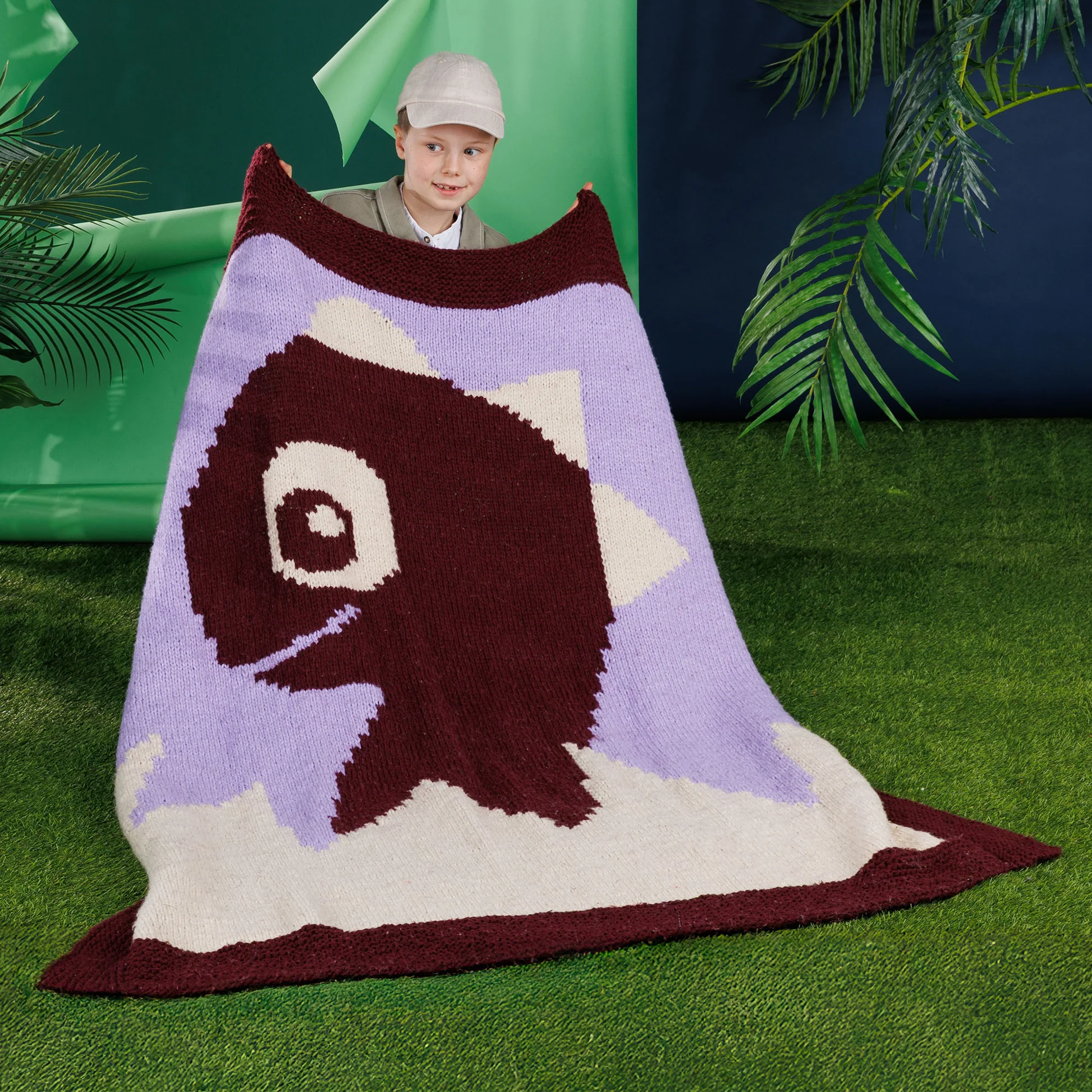 Hatching Dino Knit Blanket