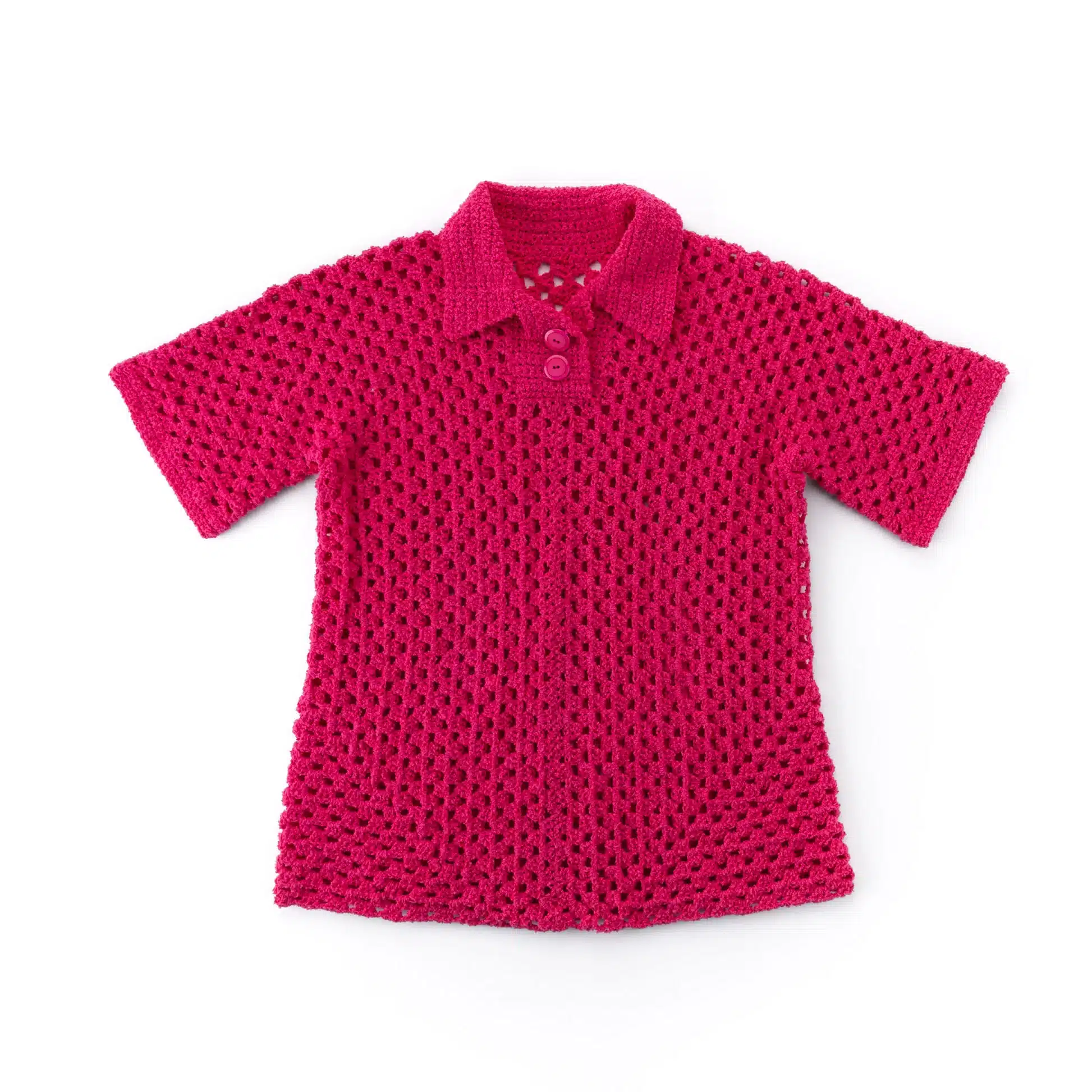 Crochet Cotton Cool Polo Shirt: Free Pattern