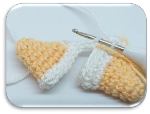 Crocheting along the chain for leg join (one loop)