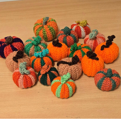 Crochet pumpkin flat piece completed