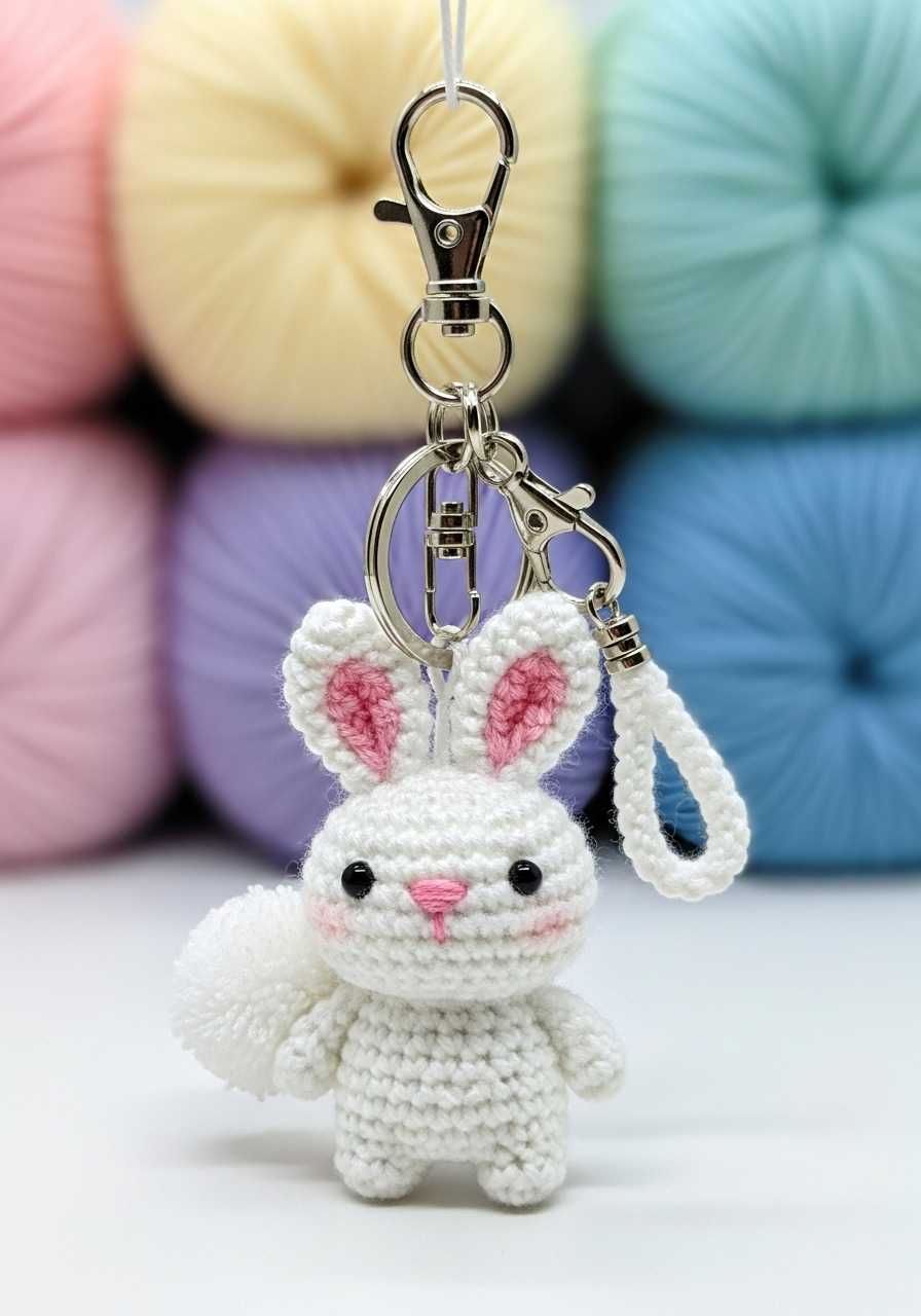 Crochet Baby Bunny Keychain Amigurumi Pattern