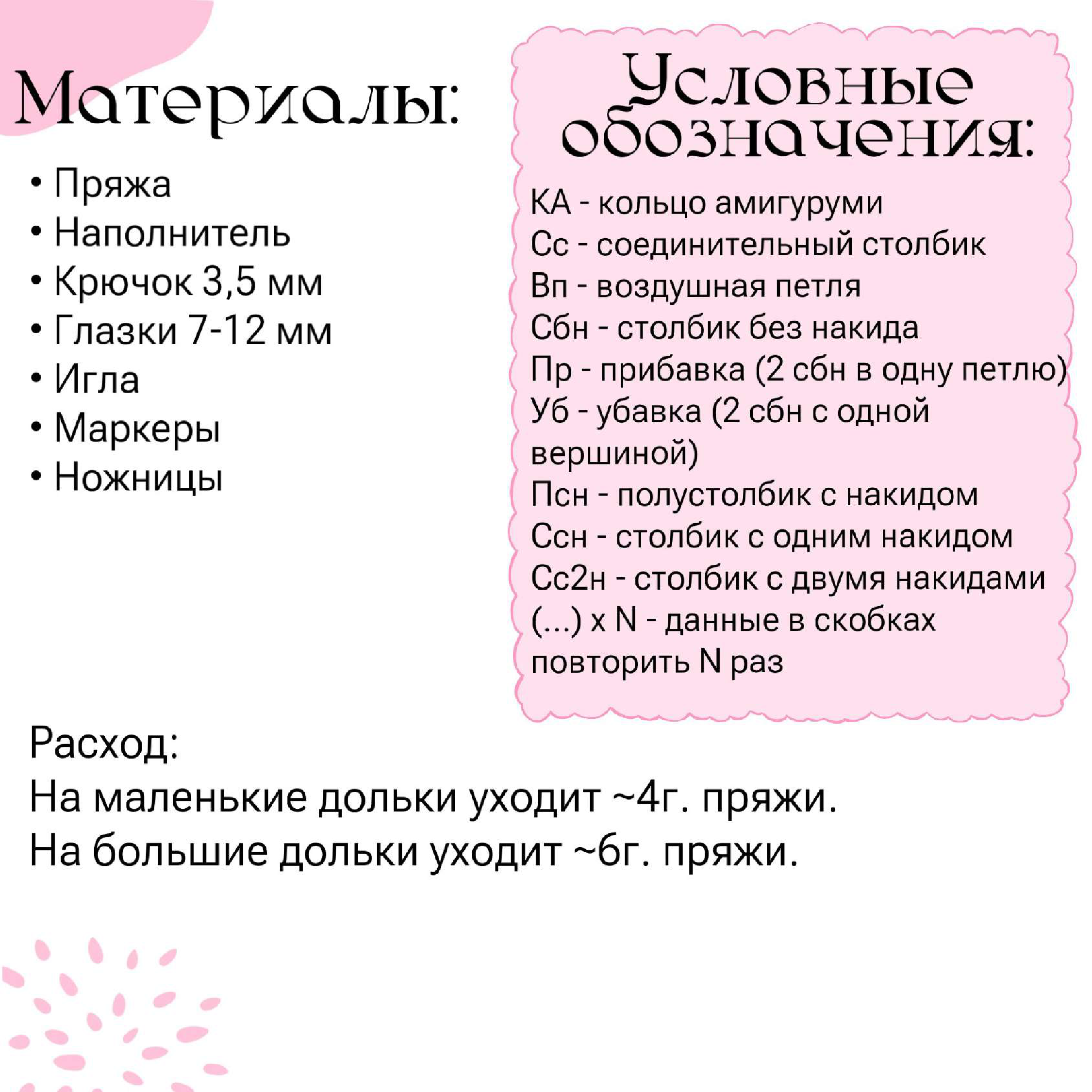 Crochet Materials and Abbreviations