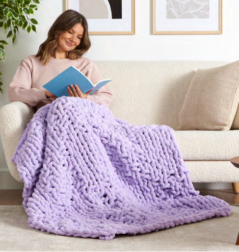 Knit Your Own Cozy Basketweave Blanket