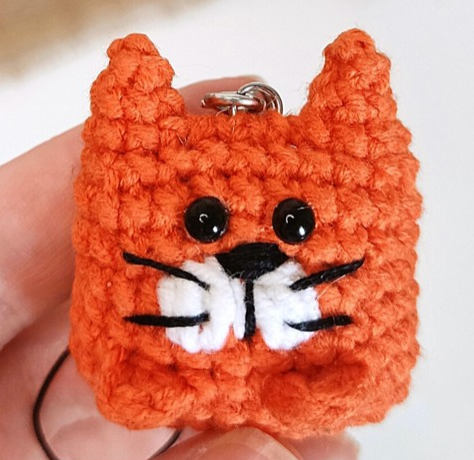 Craft a Purrfect Cat Keychain: Free Crochet Pattern.