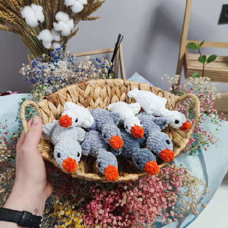 Crochet Goosie Size 1 - detail of tail or foot