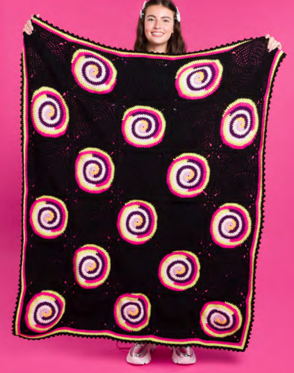 Craft Your Stunning Spiral Blanket: Easy Red Heart Crochet