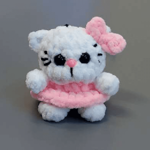 Crochet An Adorable Kitten Amigurumi Keychain!
