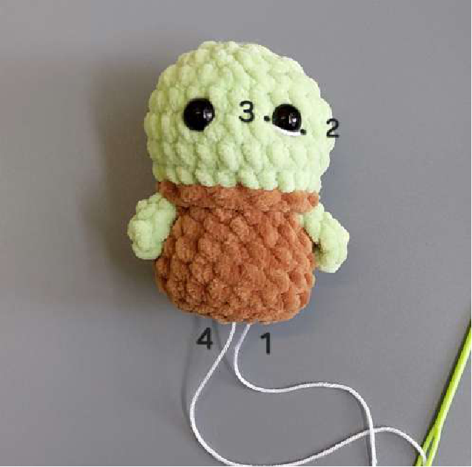 Crochet Yoda Body Base in Progress