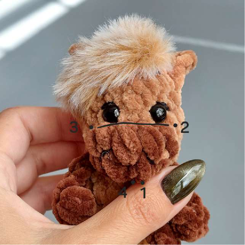 Crochet Horsey Mane and Face Details
