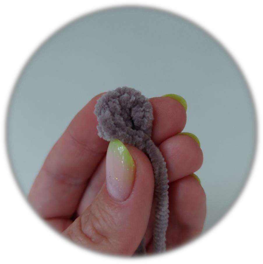 Crochet ear folded in half