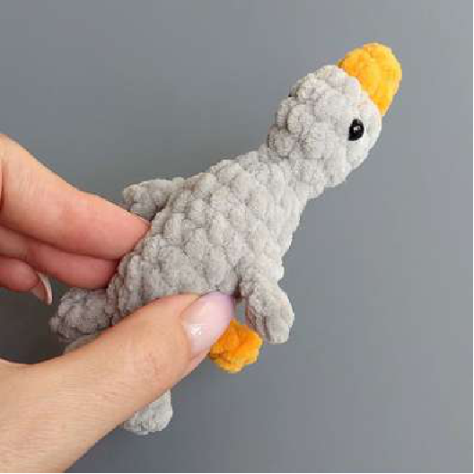 Finished Mini Gosling Amigurumi Toy from another angle