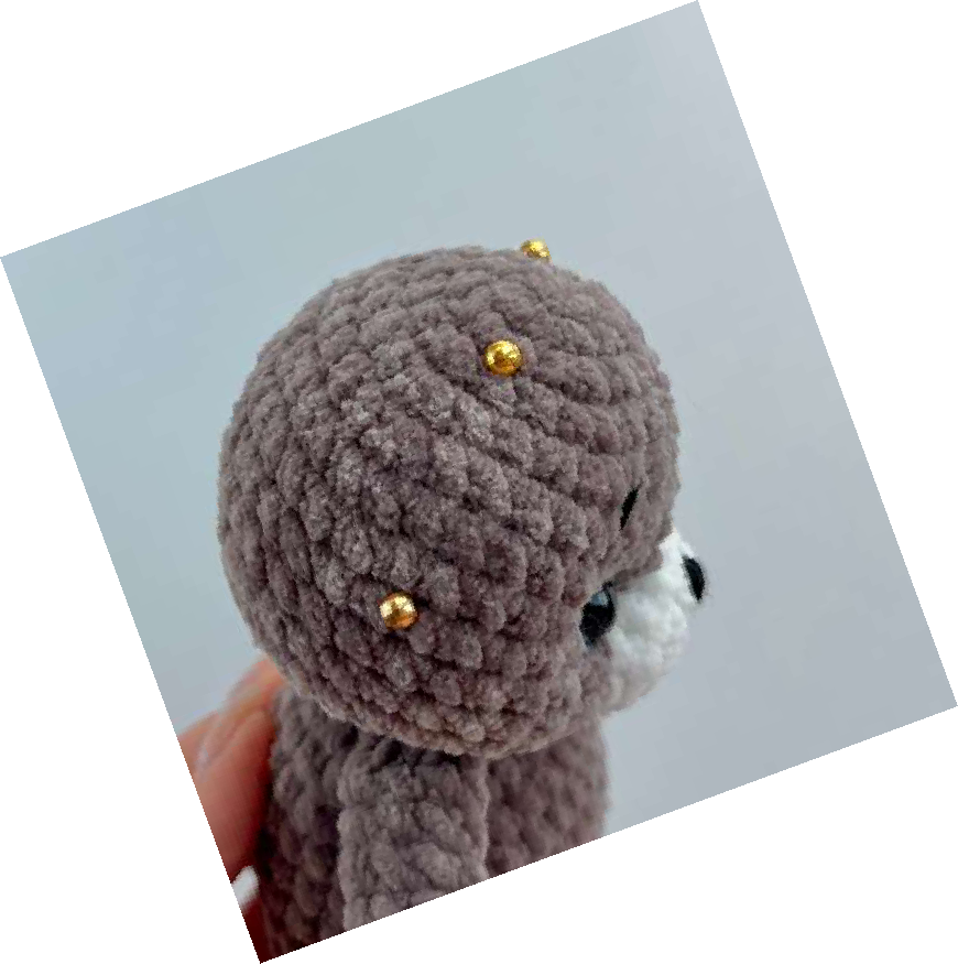 Placement of ear on the bear's head