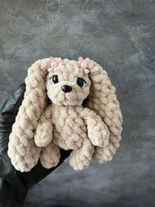 Crochet Bunny-dog Head and Ear detail