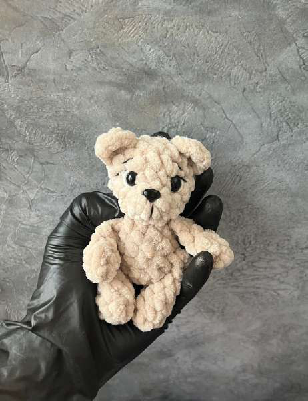 Crochet Bear Ear detail, small rounded shape