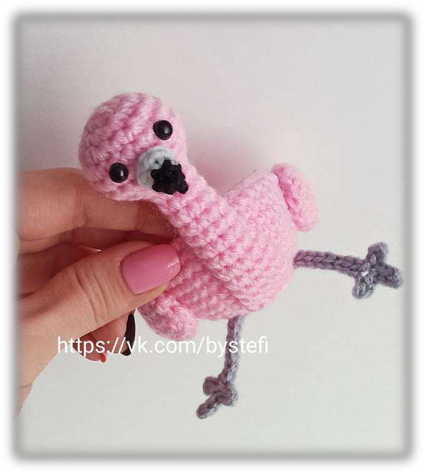 Stylized crochet flamingo
