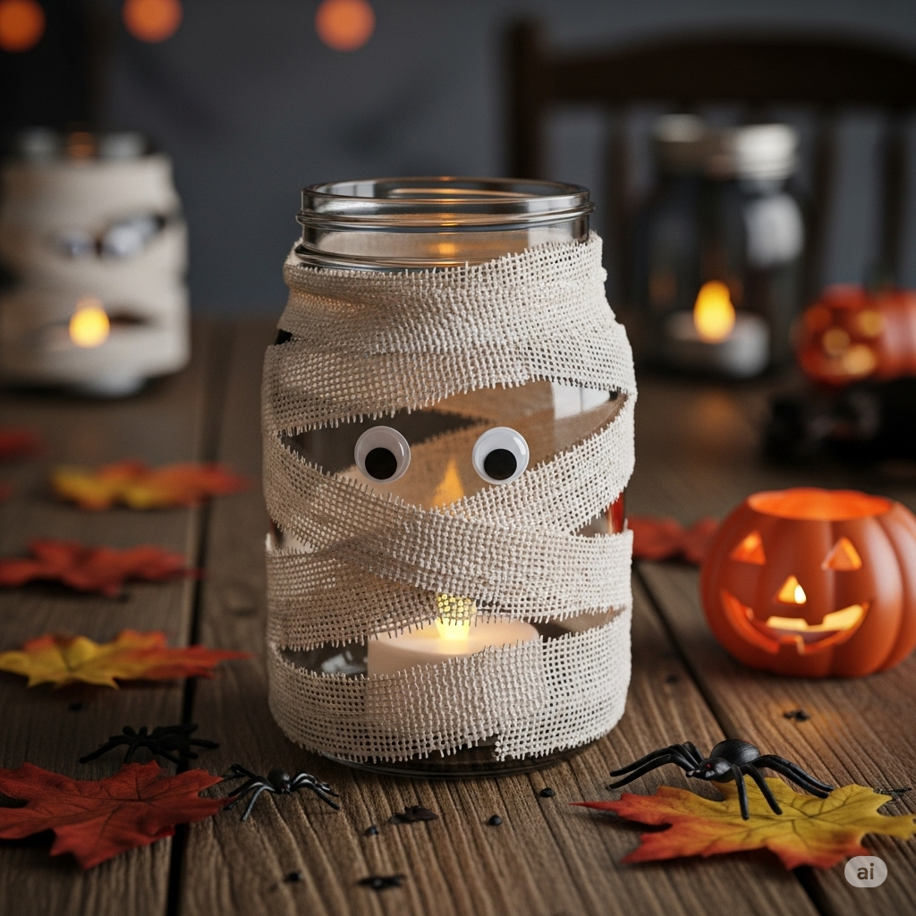 DIY Halloween Mummy Lanterns – Easy, Fun, and Spooky