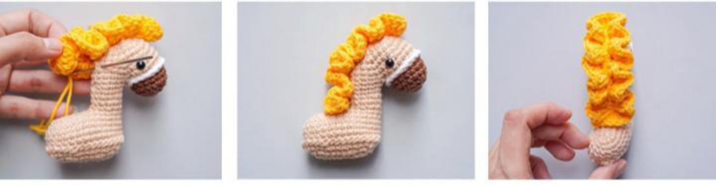 Mane Sewn to Horse Body