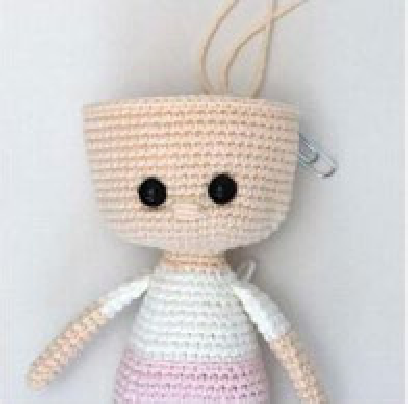 Crochet doll head with eye placement