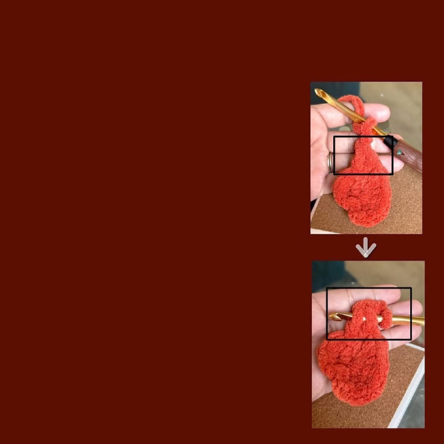 Crocheted heart detail