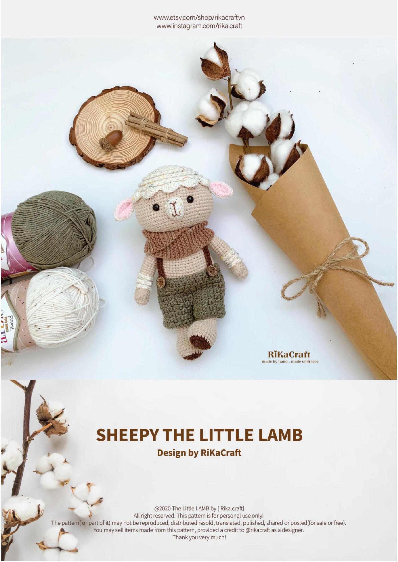 Finished crochet little lamb toy