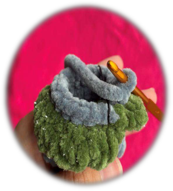 Stuffed Igogoshka crochet doll ready for closing