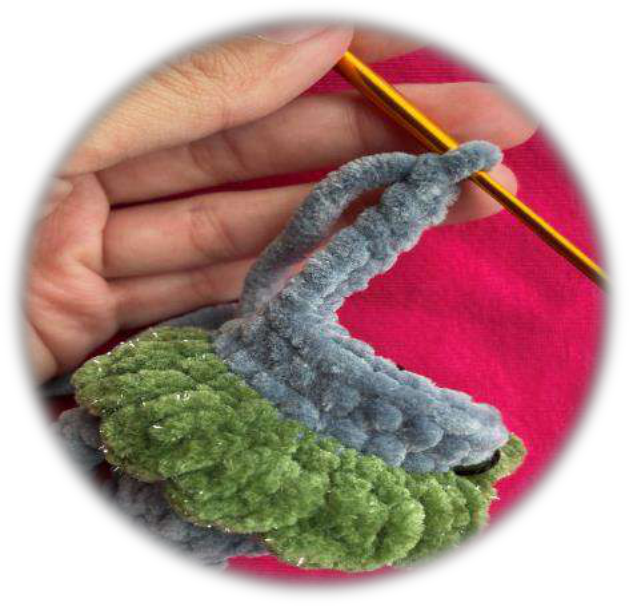 Face sculpting diagram for Igogoshka crochet doll