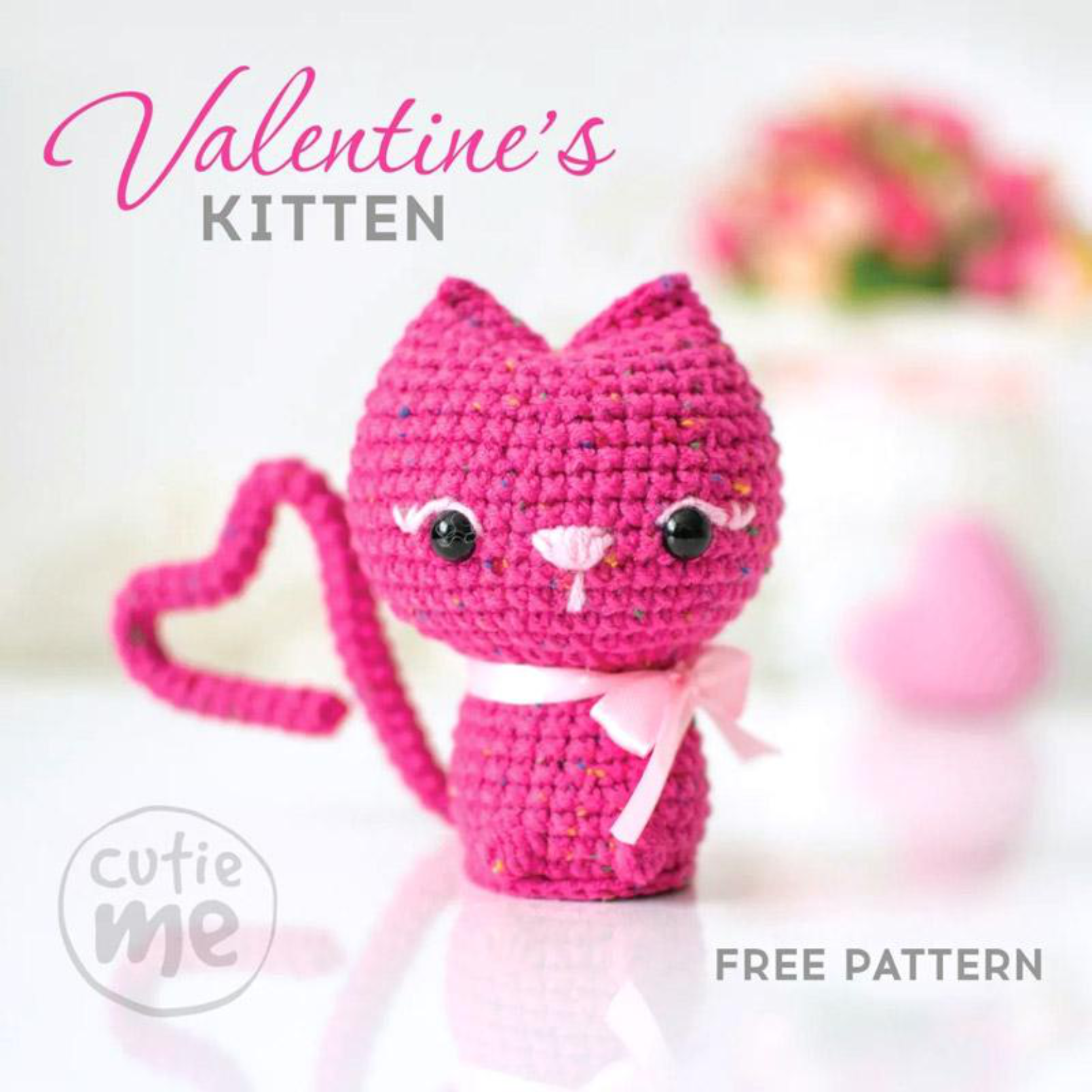 Free Pattern: Crochet Sweet Valentine Kitten!