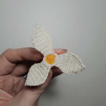 Crocheting down the wire for the stem