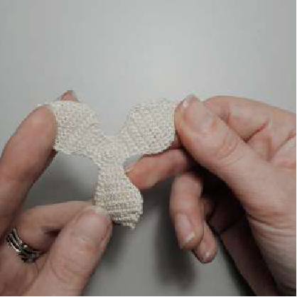 Close-up of the crochet daffodil crown