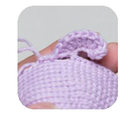 Completed crochet hair cap