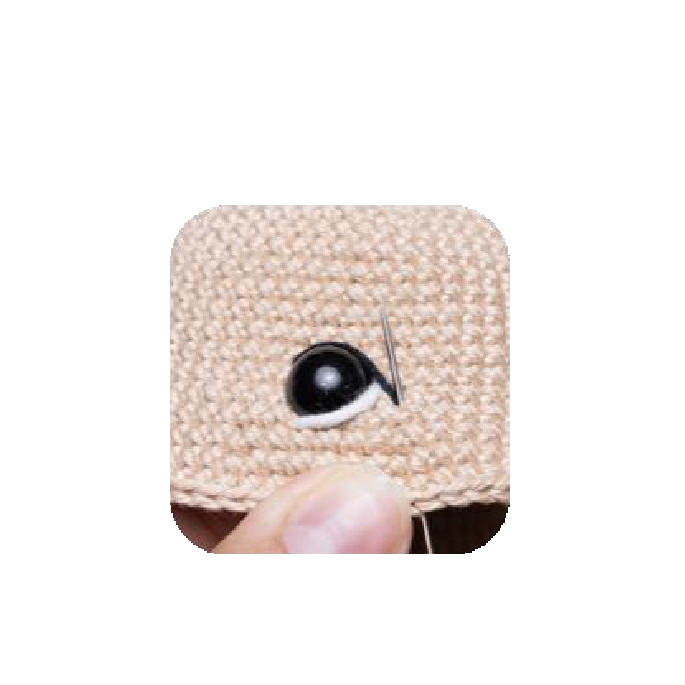 Detail of embroidered eye white