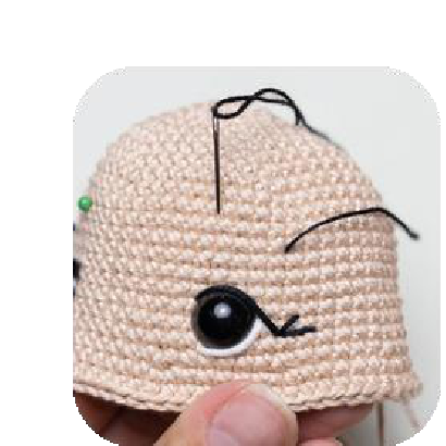 Side view of cinched eyes