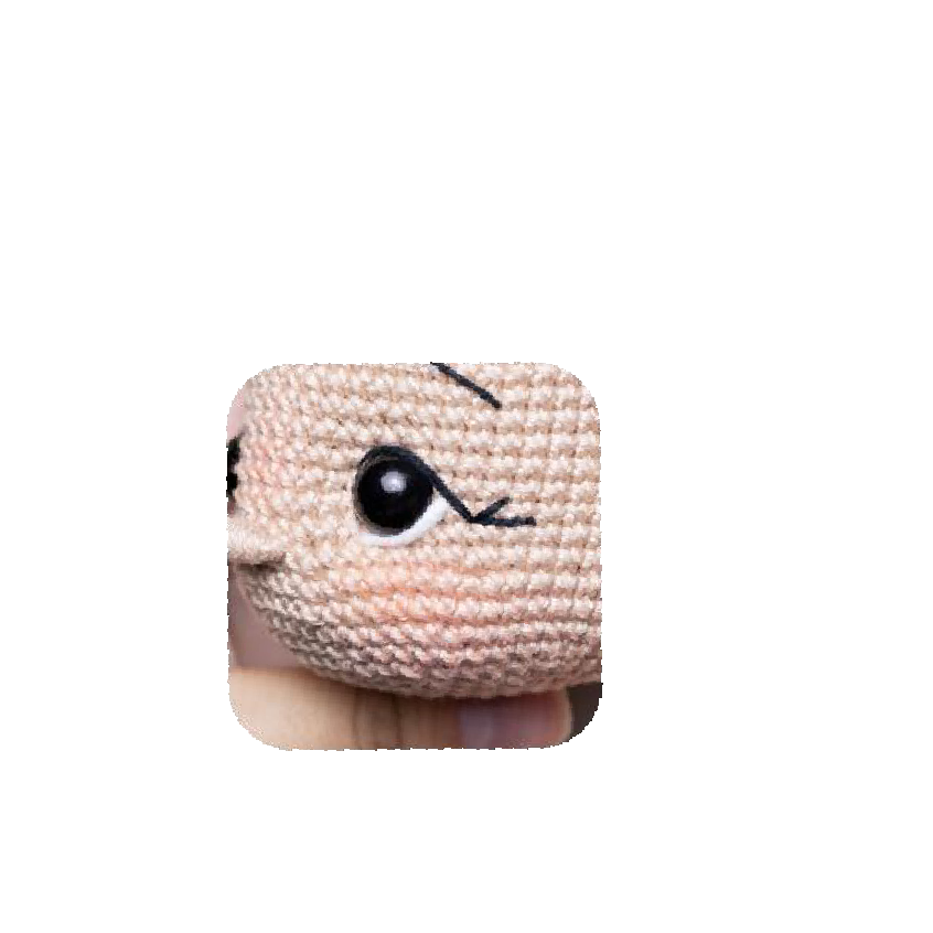 Applying blush to doll's cheek