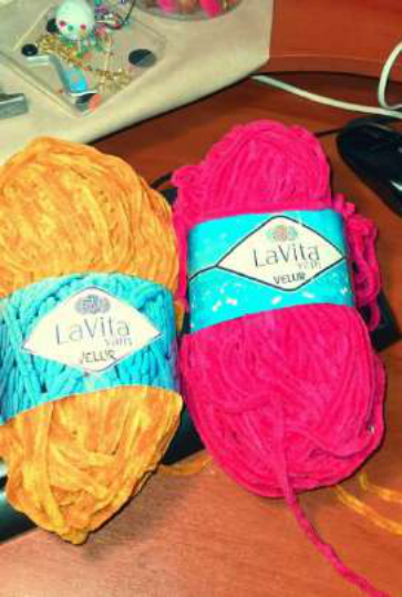 Crocheted body and head piece for the teddy bear.