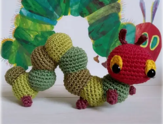 Amigurumi hungry caterpillar crochet toy