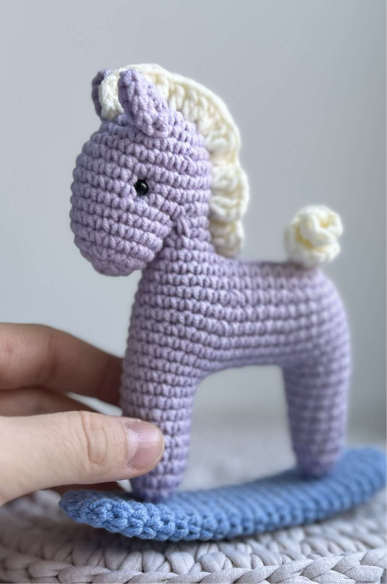 Finished Crochet Rocking Horse Amigurumi